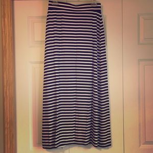 J.Crew black and white striped long skirt xs